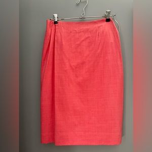 Coral rayon lined skirt size 2 back split